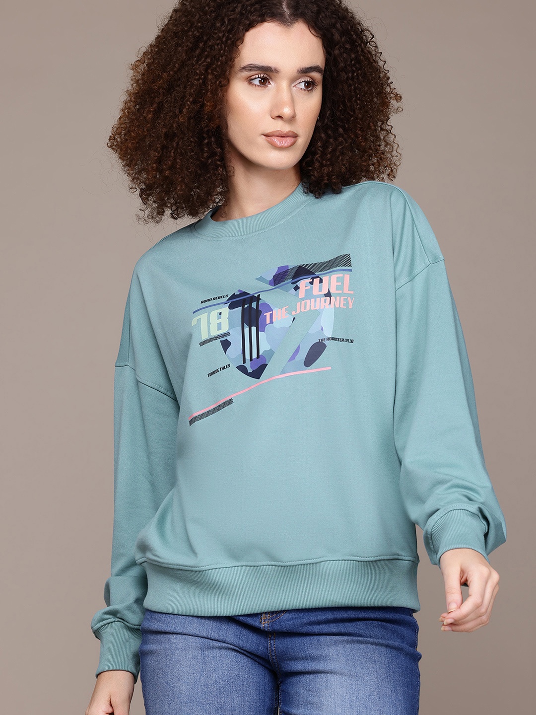 

The Roadster Lifestyle Co. Printed Relaxed Sweatshirt, Blue