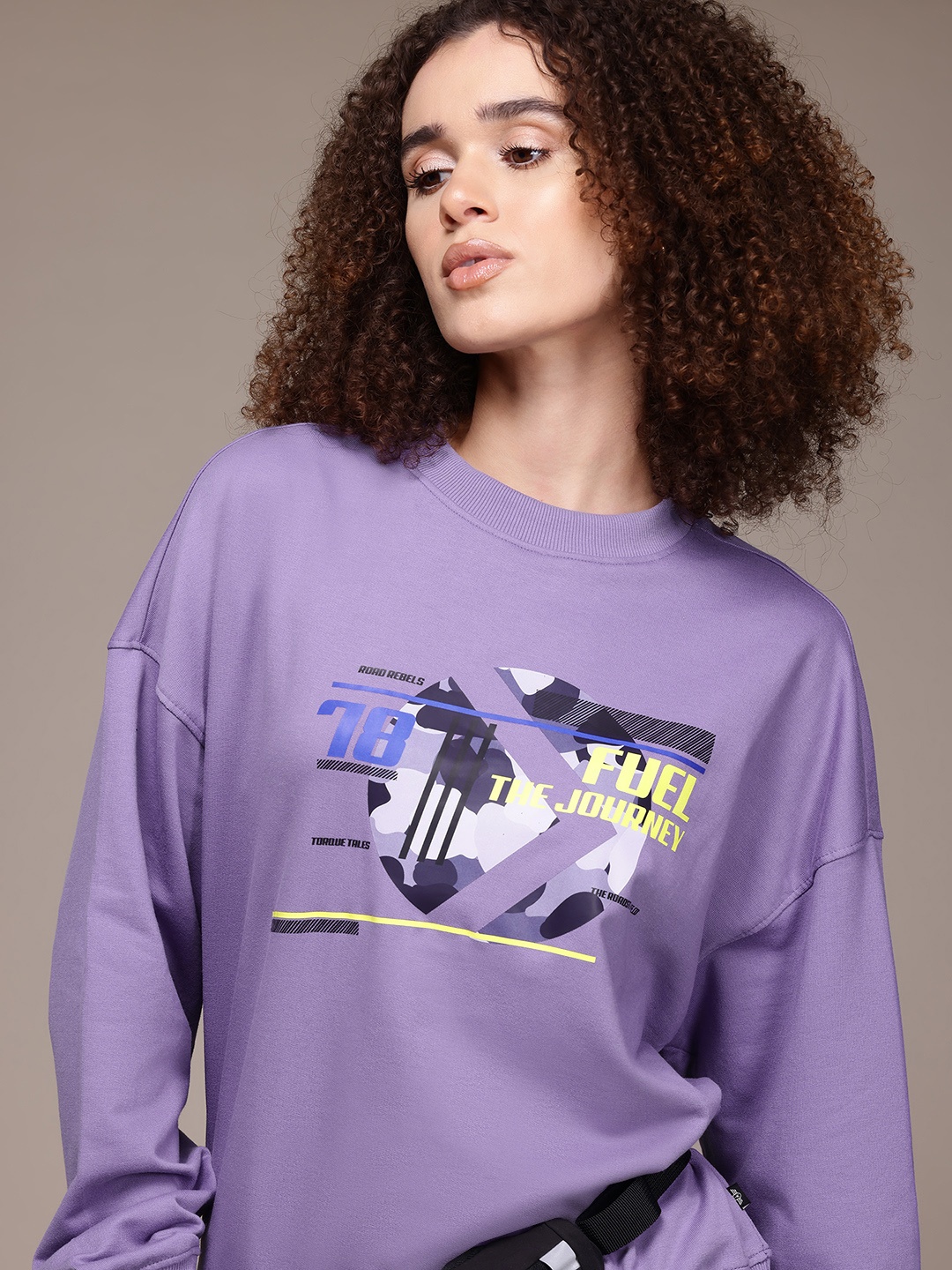 

The Roadster Lifestyle Co. Printed Relaxed Sweatshirt, Purple