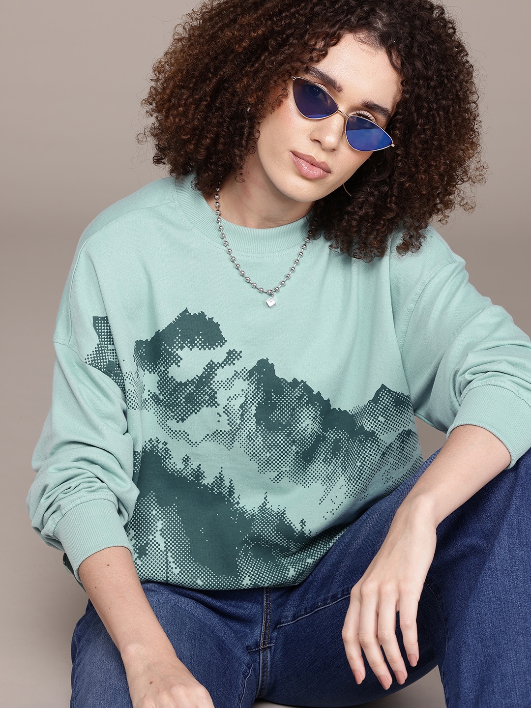 

The Roadster Lifestyle Co. Printed Pullover Sweatshirt, Blue