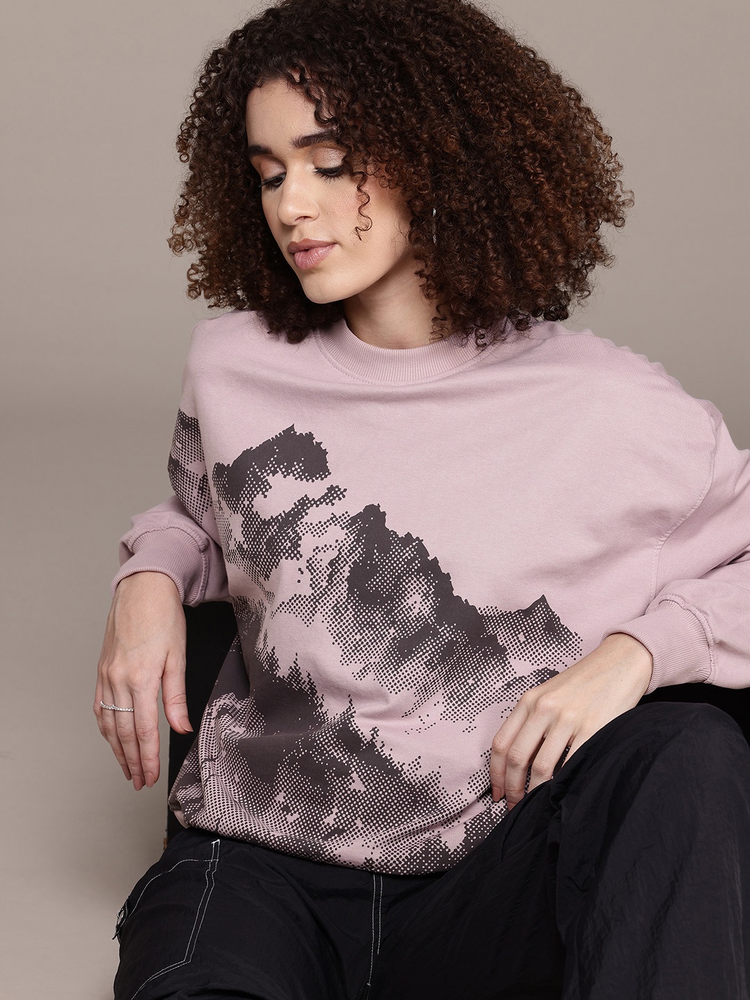 

The Roadster Lifestyle Co. Printed Pullover Sweatshirt, Pink