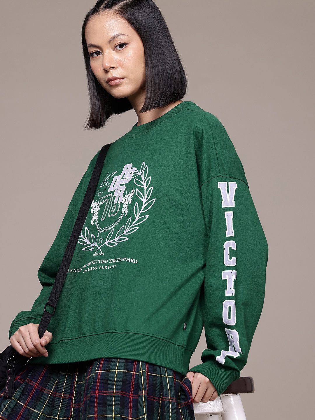 

The Roadster Lifestyle Co. Printed Relaxed Fit Sweatshirt, Green