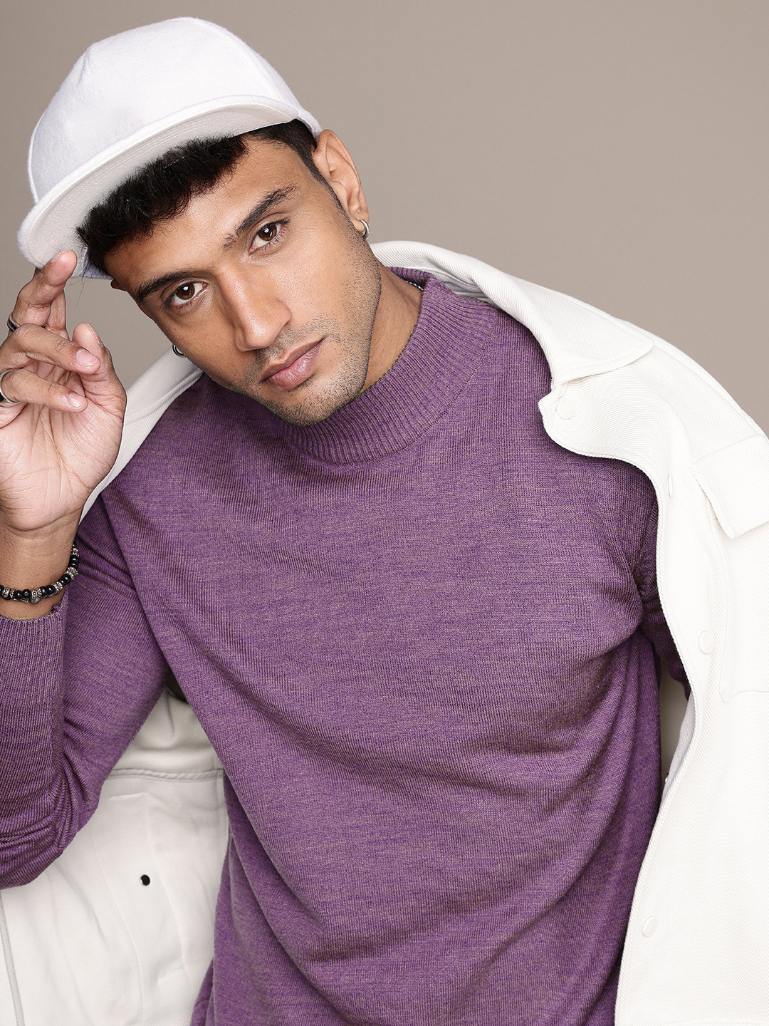 

The Roadster Life Co. Mock Collar Pullover Sweater, Purple