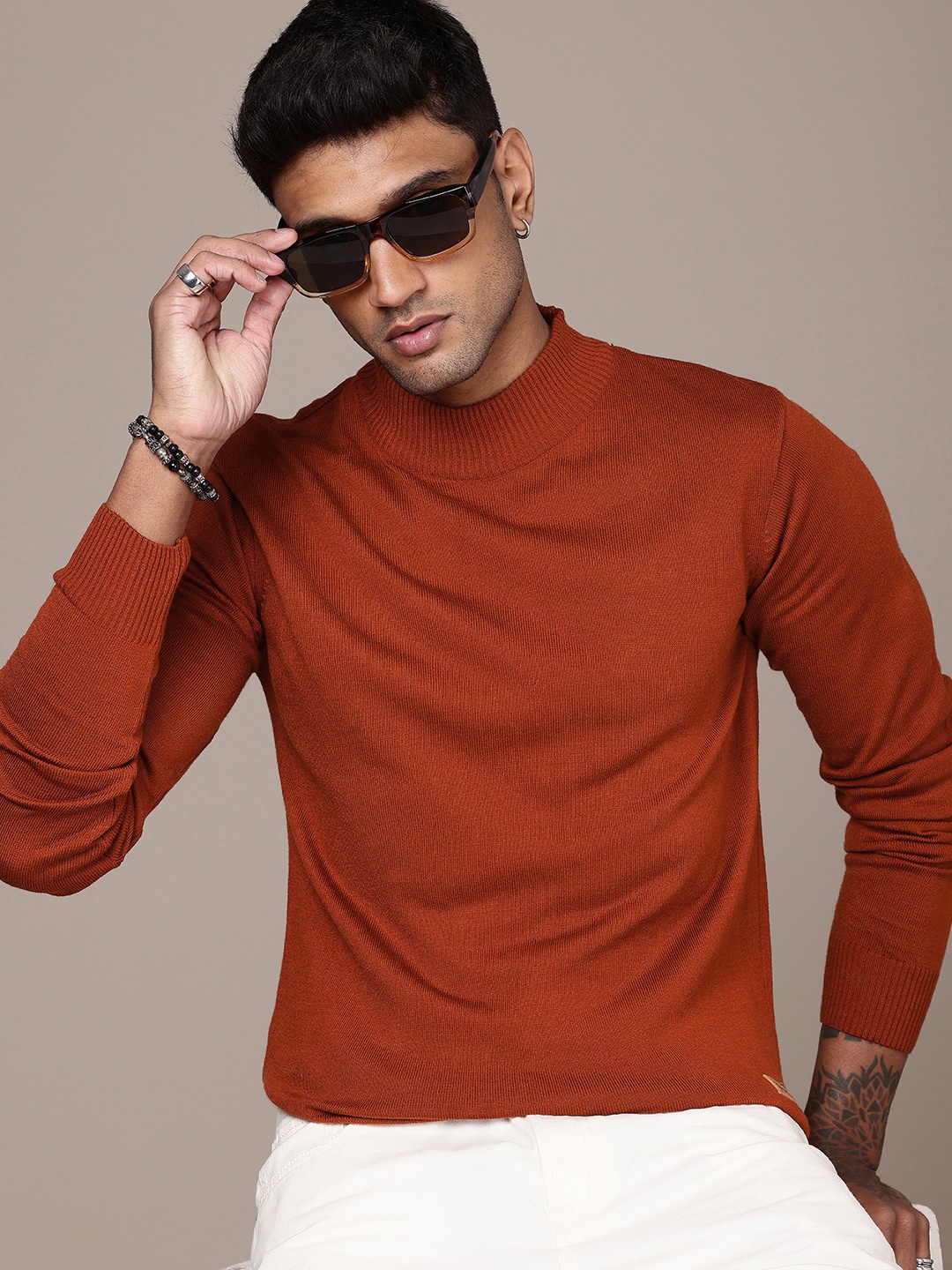 

The Roadster Life Co. Mock Collar Pullover Sweater, Rust