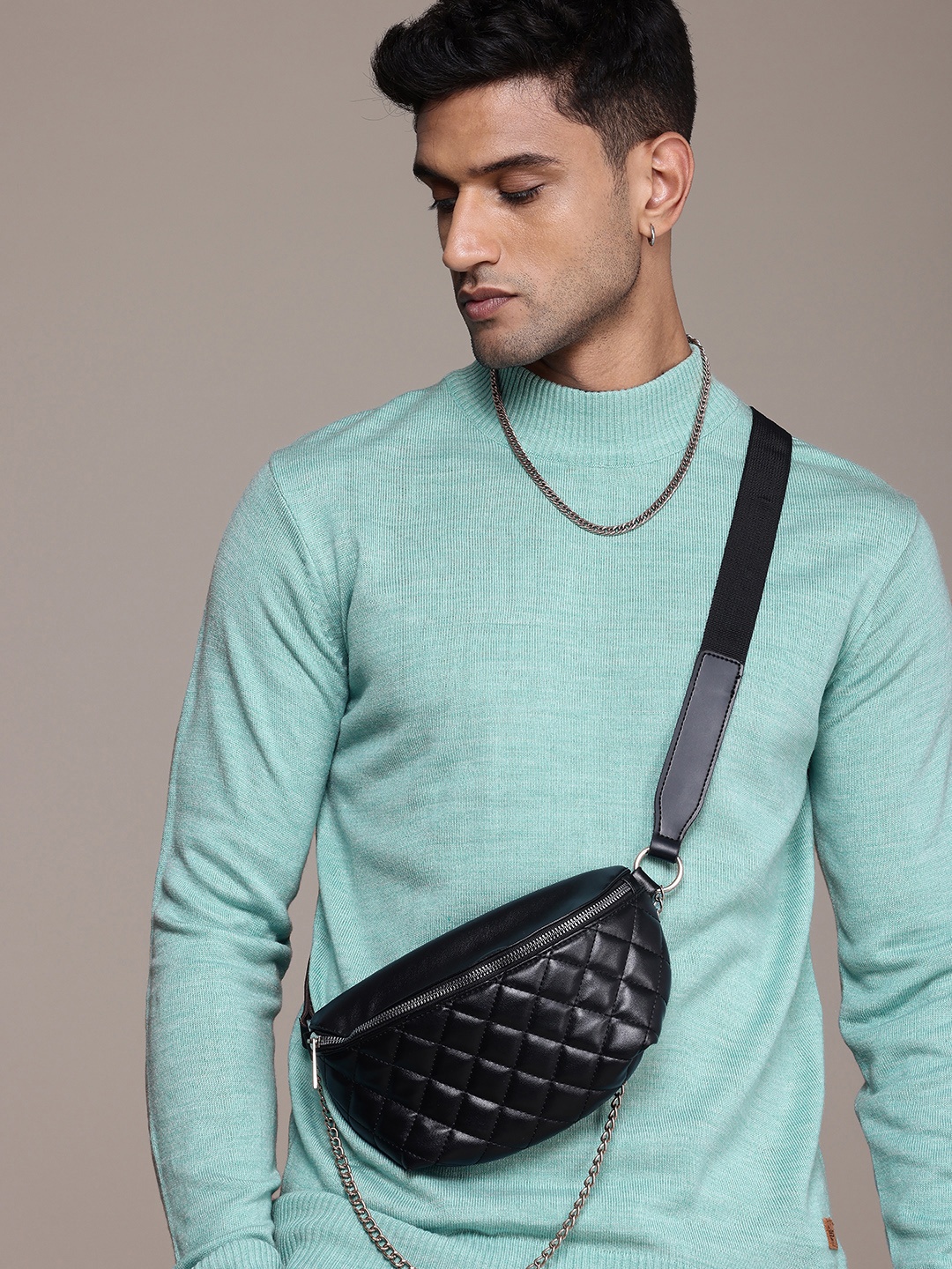

The Roadster Life Co. Turtle Neck Pure Acrylic Pullover, Blue