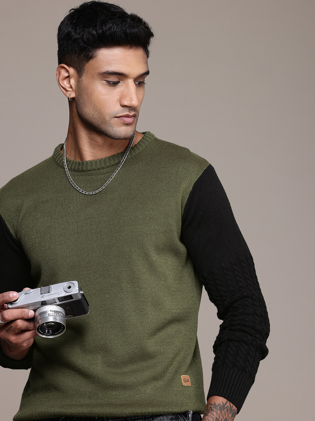

The Roadster Life Co. Open-Knit Pullover Sweater, Olive