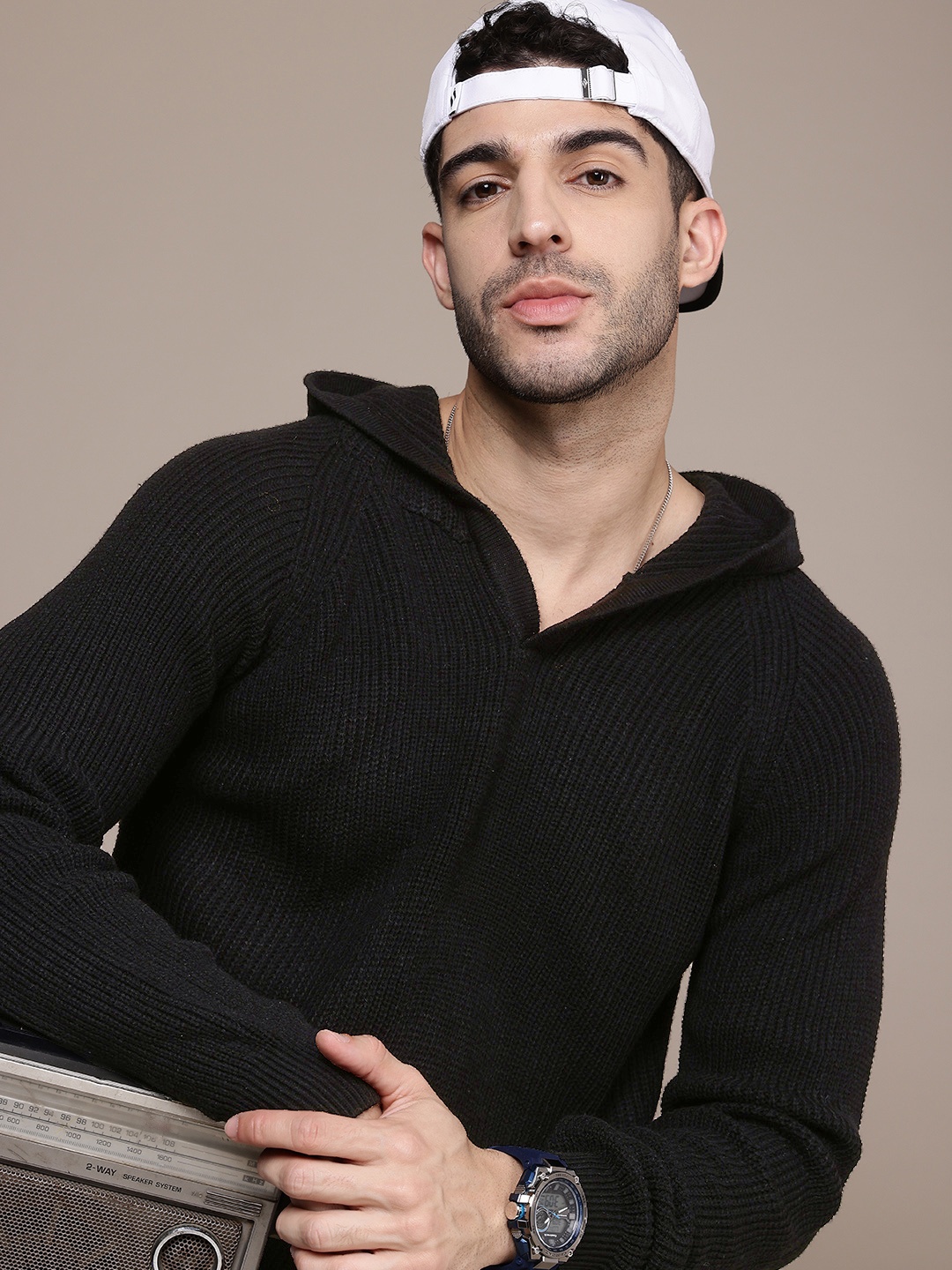 

The Roadster Life Co. Hooded Pullover Sweater, Black
