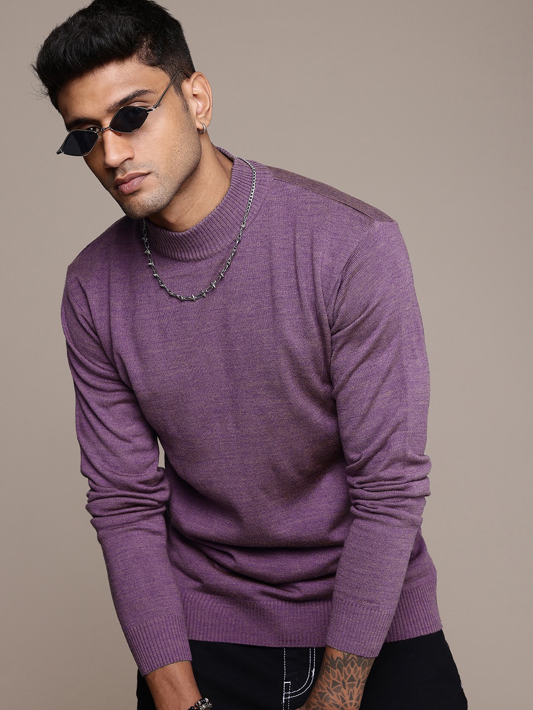 

The Roadster Life Co. Mock Neck Pullover Sweater, Purple
