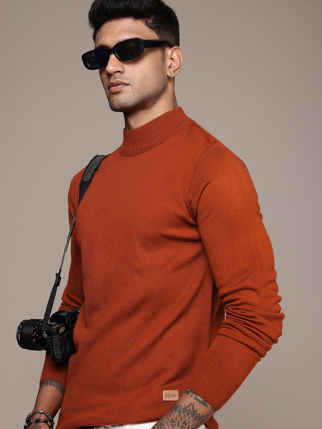 

The Roadster Life Co. Mock Collar Pullover Sweater, Rust