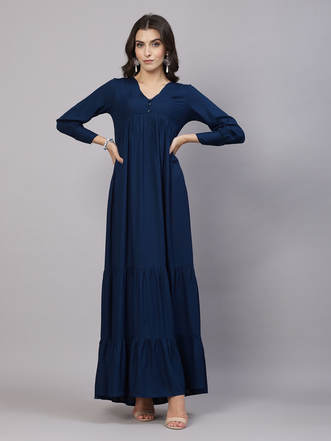 

aayu V-Neck Layered Maxi Dress, Blue