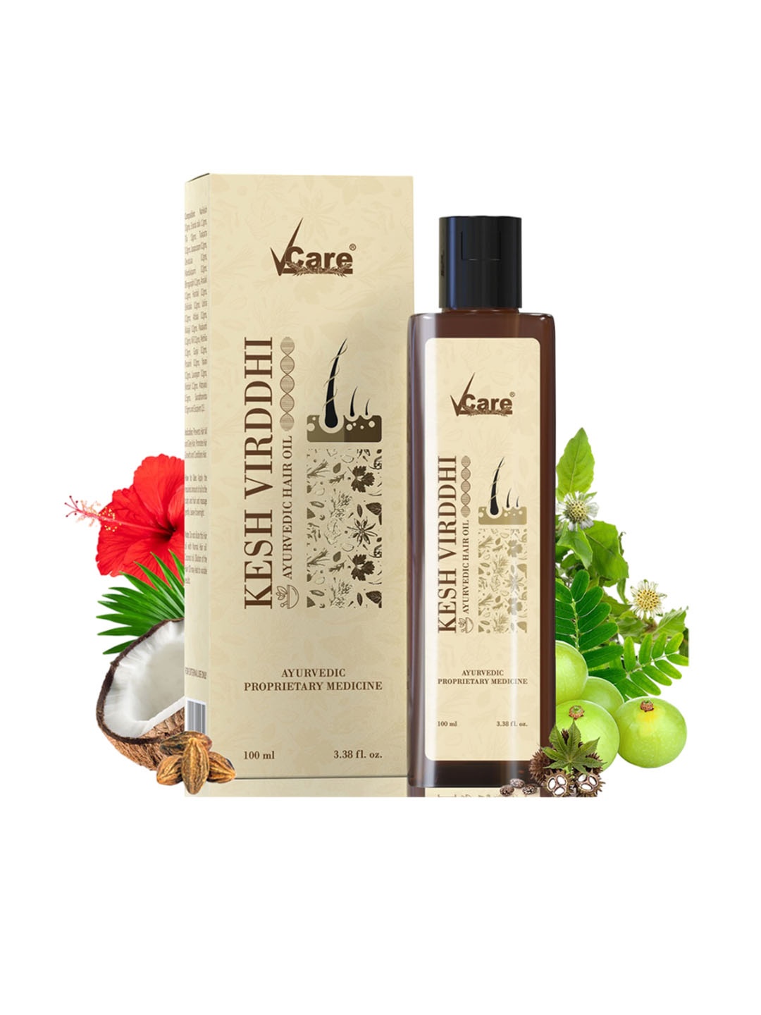 

VCARE 24 In 1 Kesh Virddhi Hair Oil - 100 ml, Brown