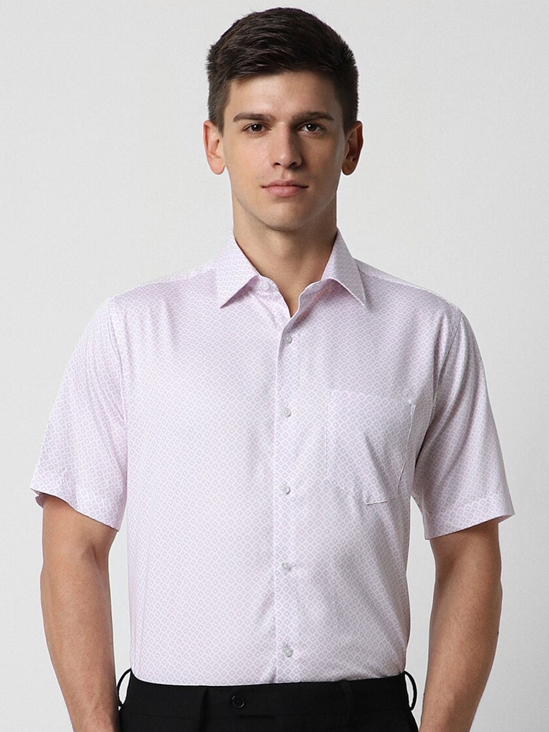 

Van Heusen Micro Ditsy Printed Opaque Cotton Casual Shirt, Pink