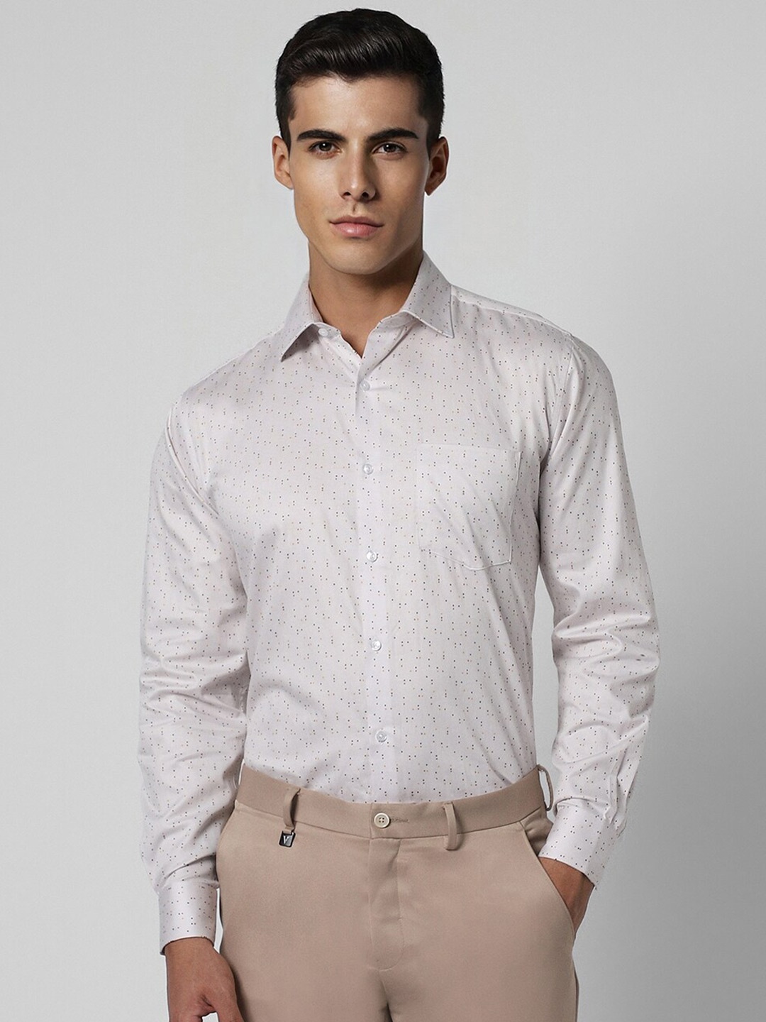 

Van Heusen Micro Ditsy Printed Opaque Cotton Party Shirt, White