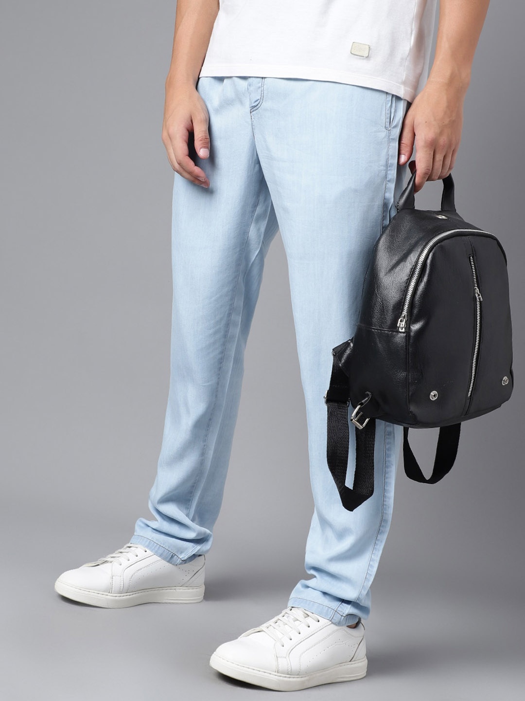 

Hancock Men Relaxed-Fit Pure Cotton Track Pants, Blue