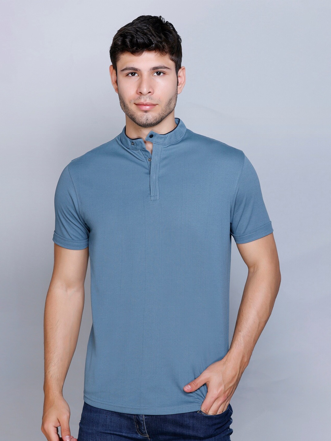 

Fort Collins Henley Neck T-shirt, Blue