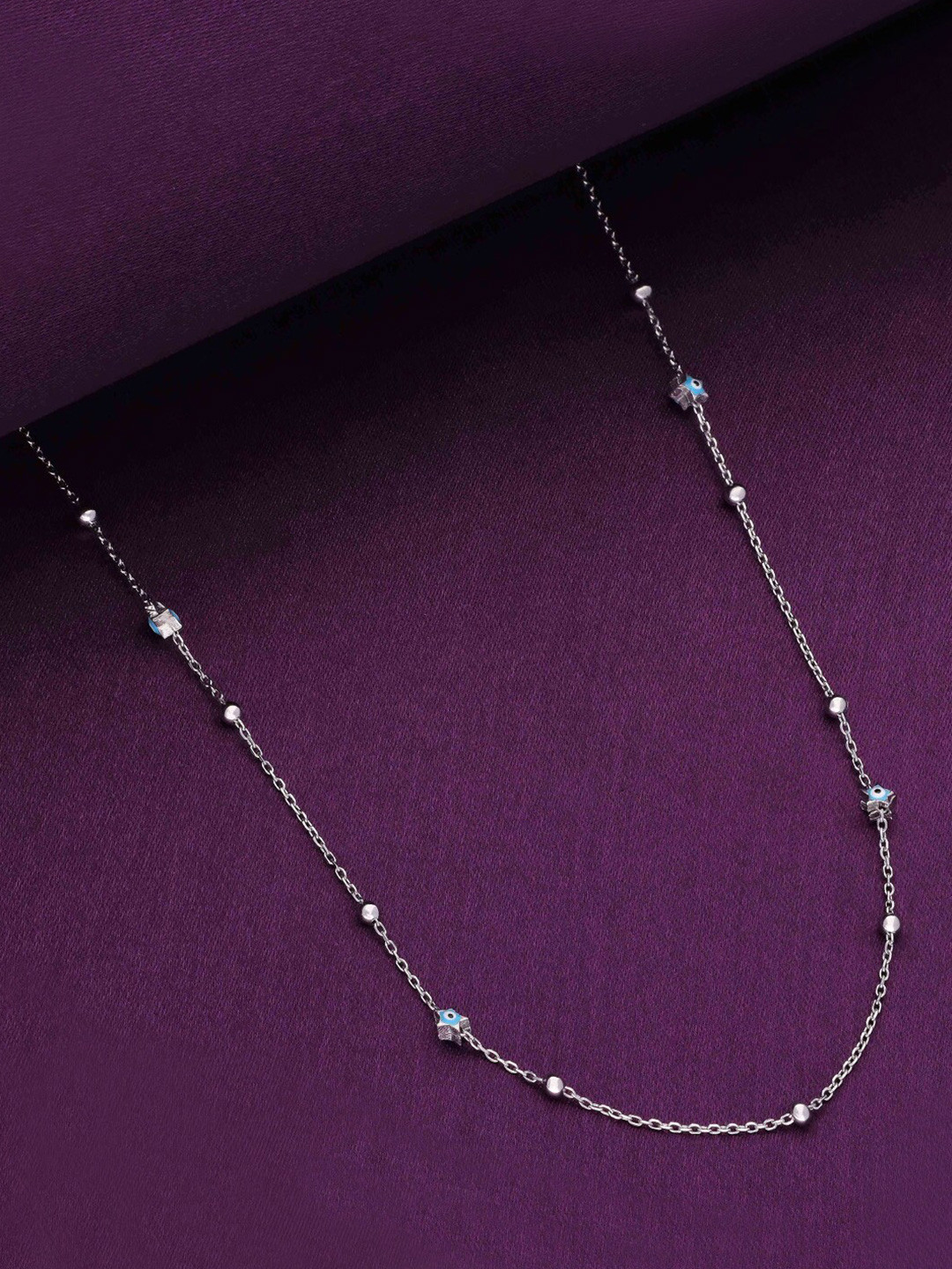 

KAI JEWEL Sterling Silver Rhodium-Plated Artificial Beads Beaded Necklace