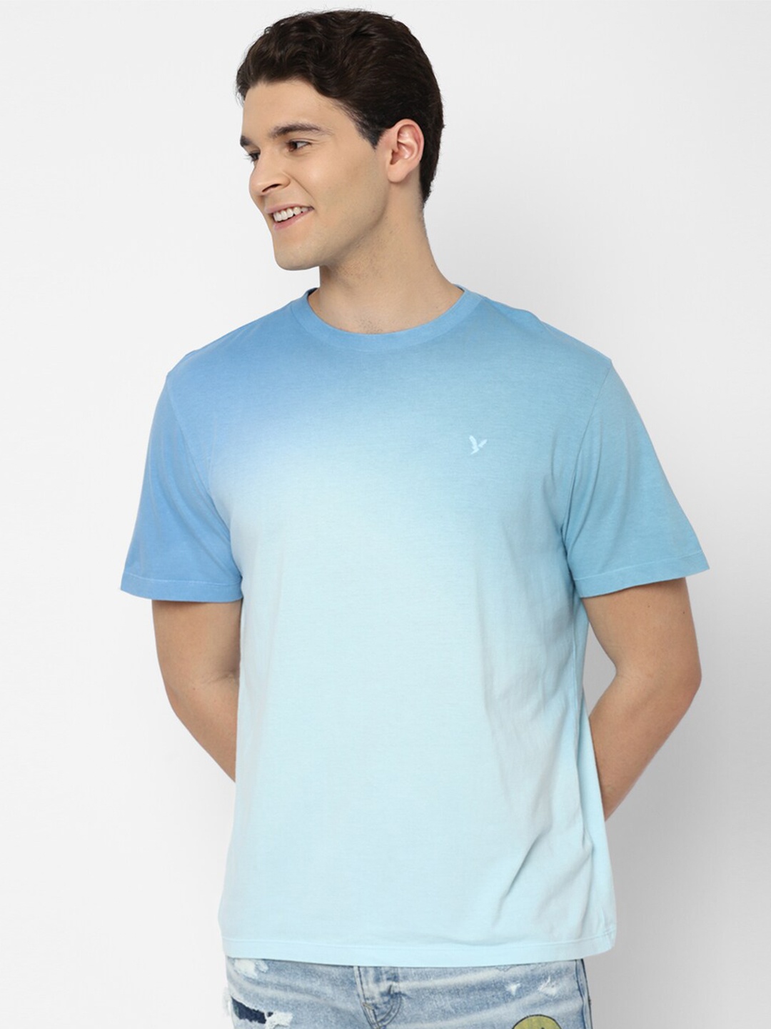 

AMERICAN EAGLE OUTFITTERS Men Super Soft Dip-Dye Tshirts, Blue