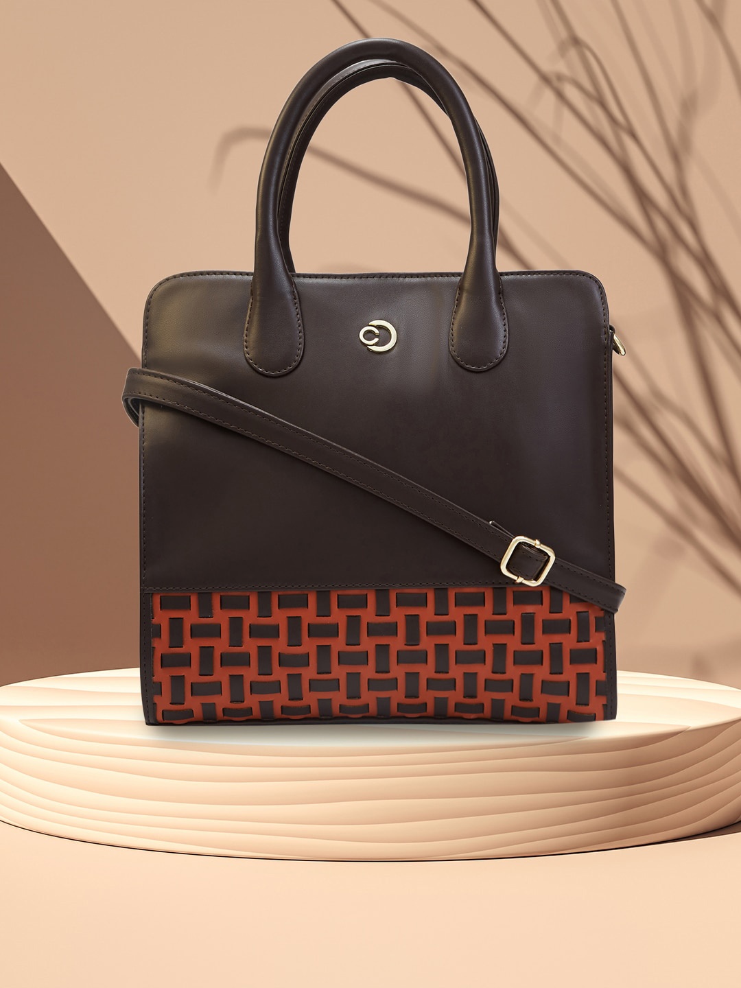 

Caprese Structured Handheld Bag, Brown