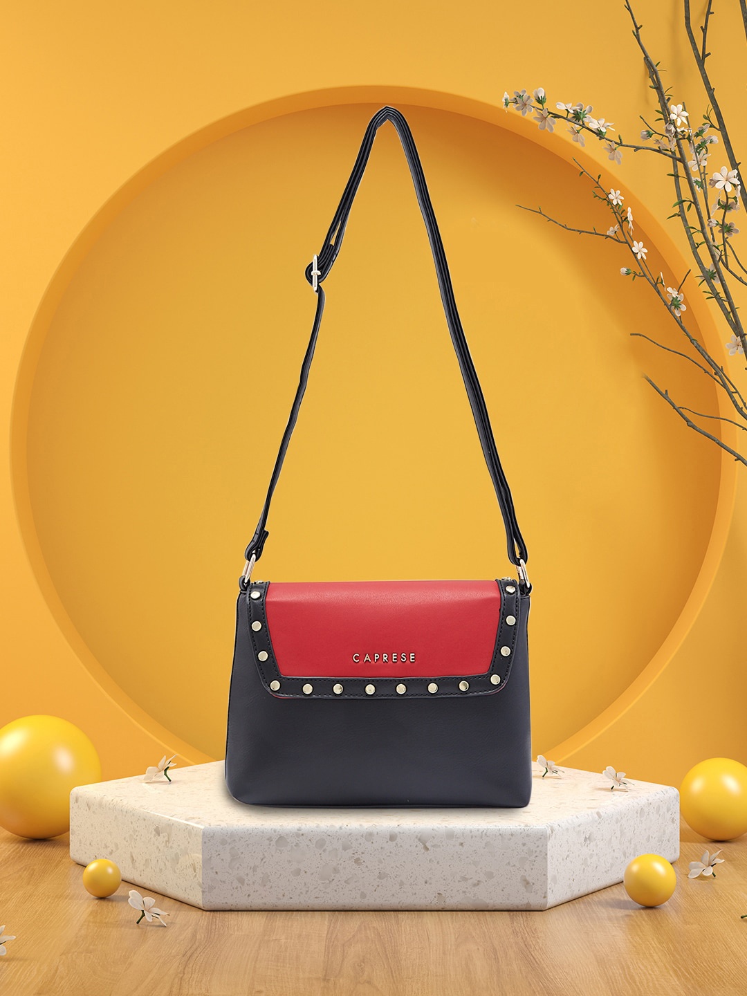 

Caprese Colourblocked Structured Shoulder Bag, Red