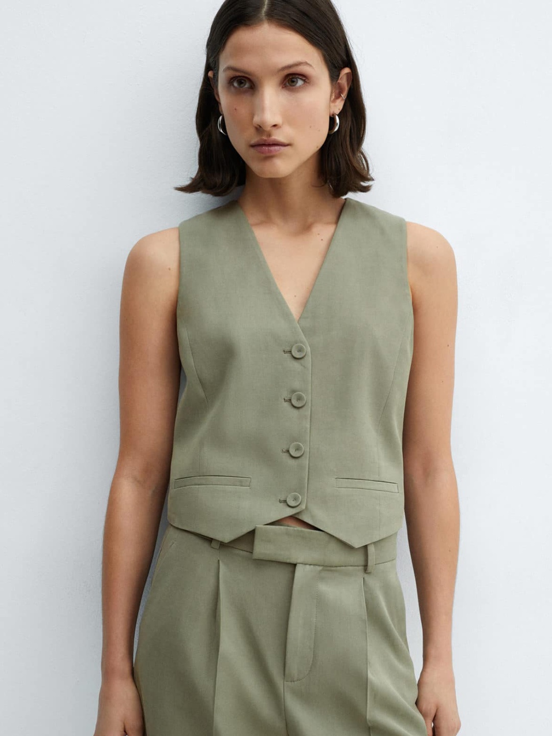 

MANGO Semiformal Waistcoat, Green