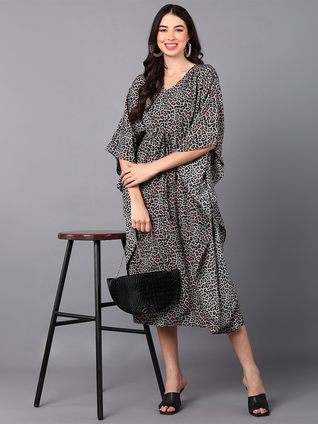 

Fashfun Animal Printed Kaftan Dress, Green