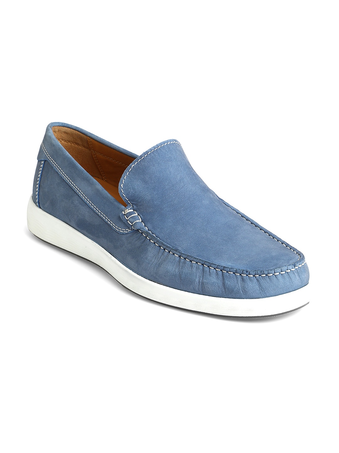 

ECCO Men Lite Moc Round Toe Nubuck Loafers, Blue