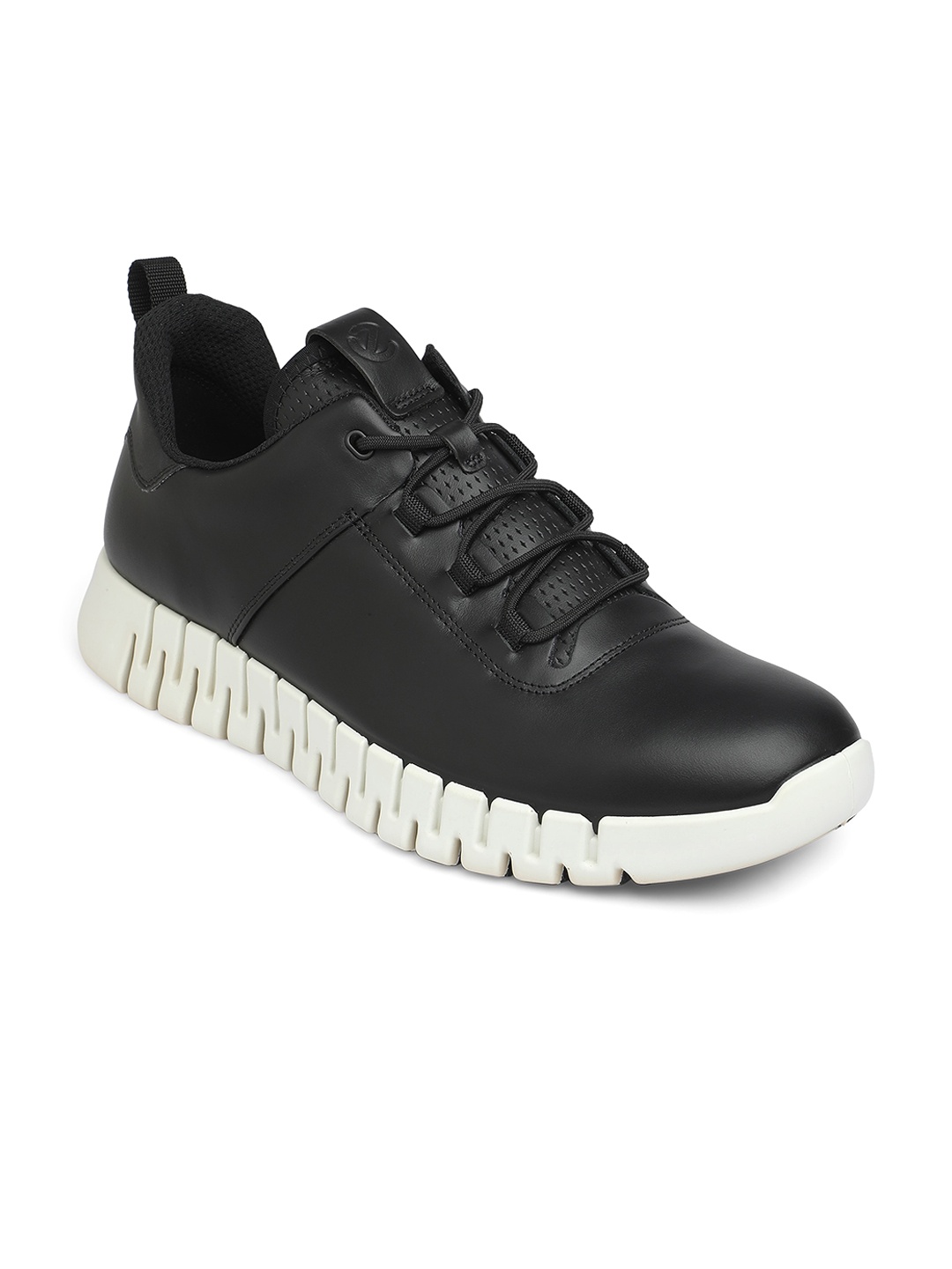 

ECCO Men Gruuv Black Leather Extra Wide Sneakers