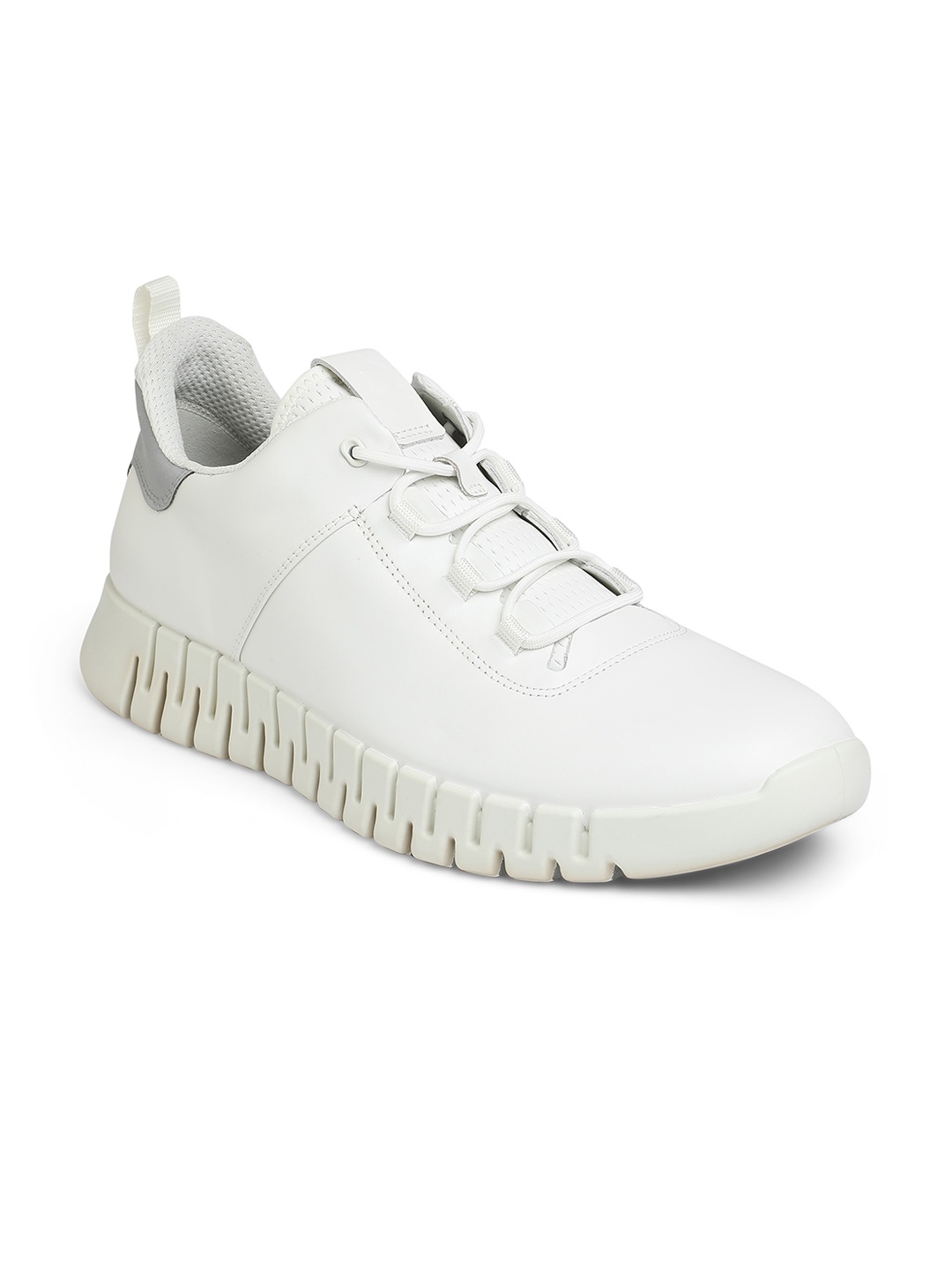 

ECCO Mens Gruuv White Leather Extra Wide Sneakers