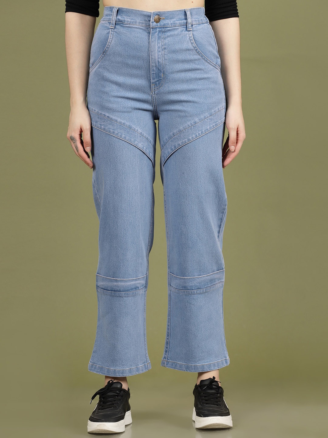 

plusS Women Blue High-Rise Clean Look Cotton Jeans