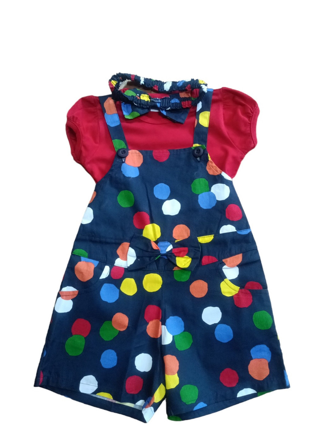 

CELEBRITY CLUB Infant Girls Printed Cotton Jumpsuit, Navy blue