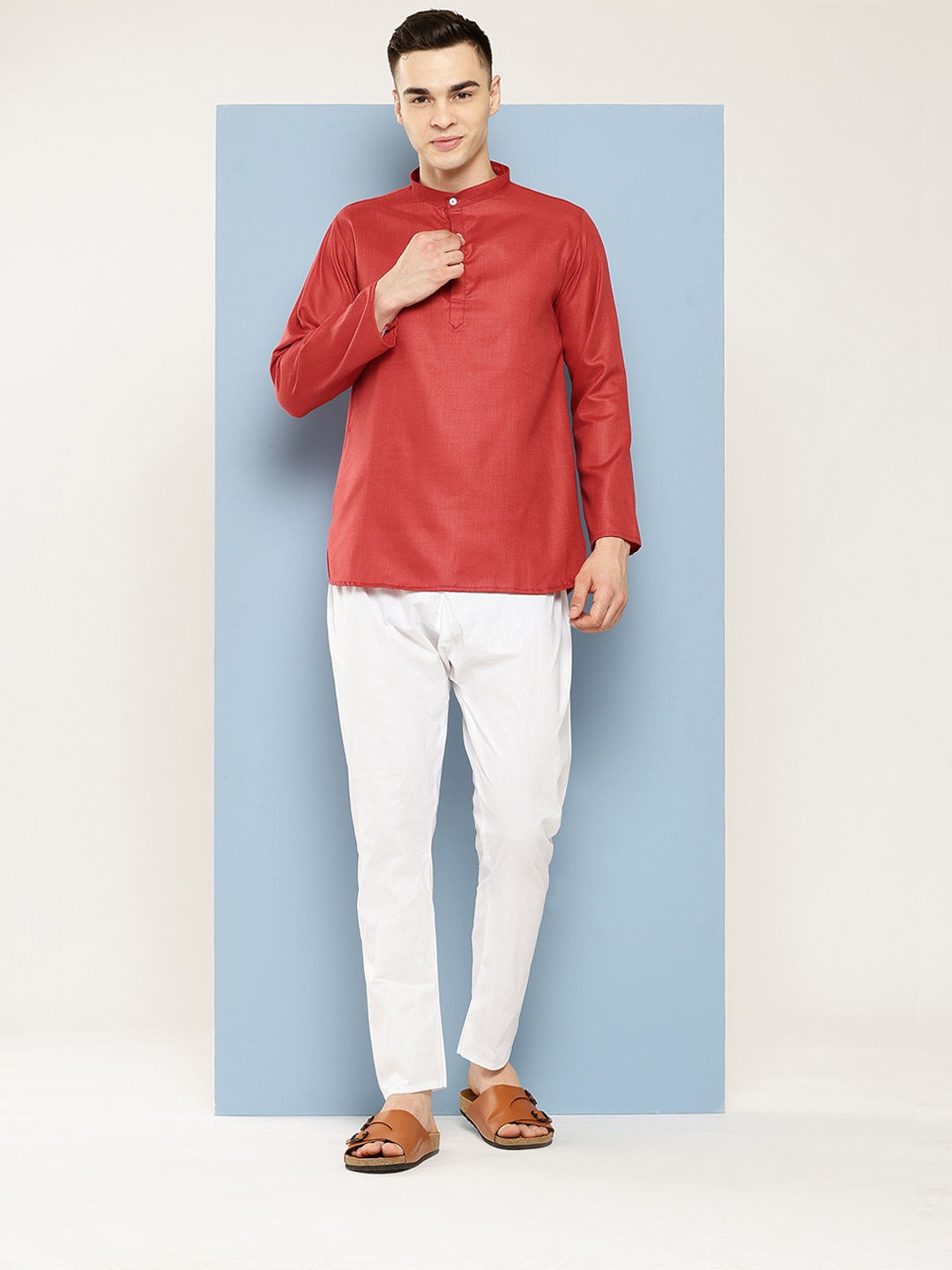 

Aarika Regular Pure Cotton Kurta with Churidar, Red