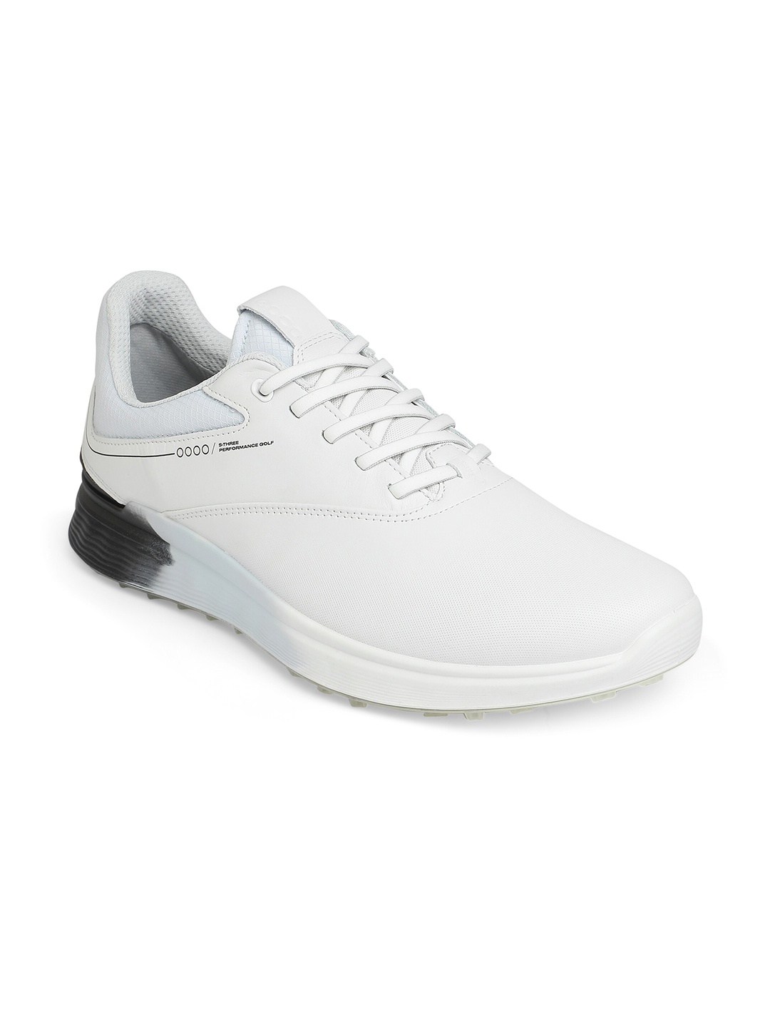

ECCO Men S-Three White Leather Extra Wide Golf Shoes