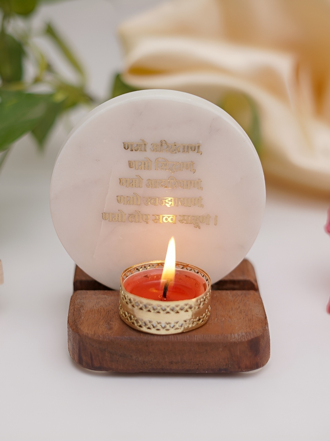

HOMEARTE White Marble Tea Light Candle Holder