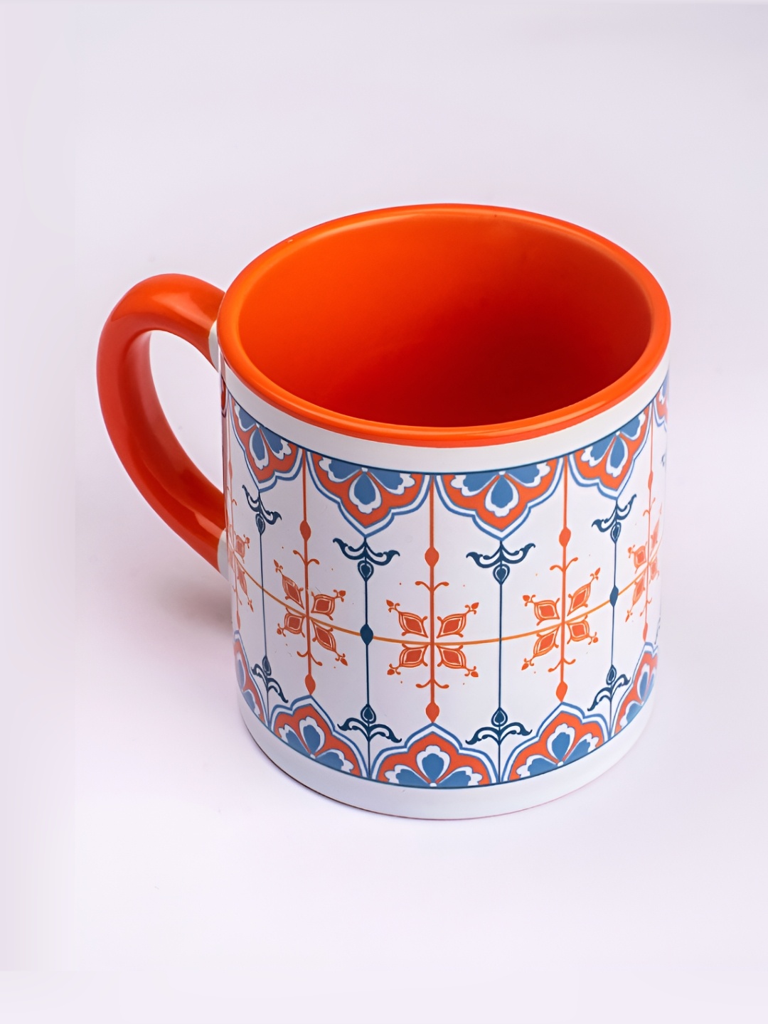 

Strokes by Namrata Mehta Orange 4 Pcs Ethnic Motifs Printed Ceramic Glossy Mugs
