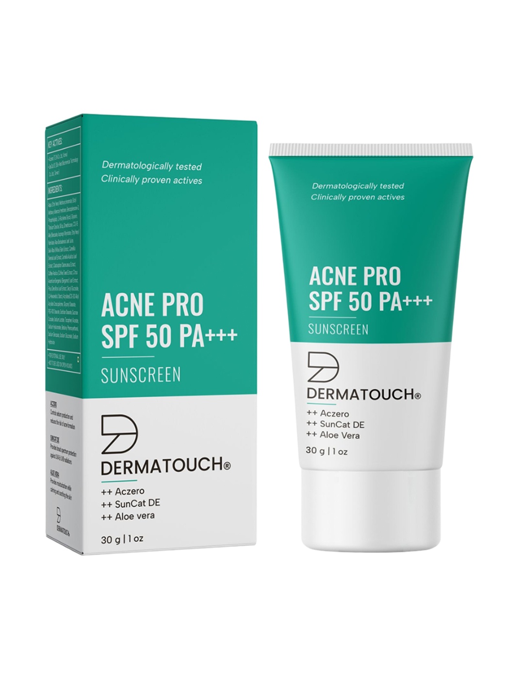 

Dermatouch Acne Pro SPF 50 PA+++ Sunscreen - 30 gm, White