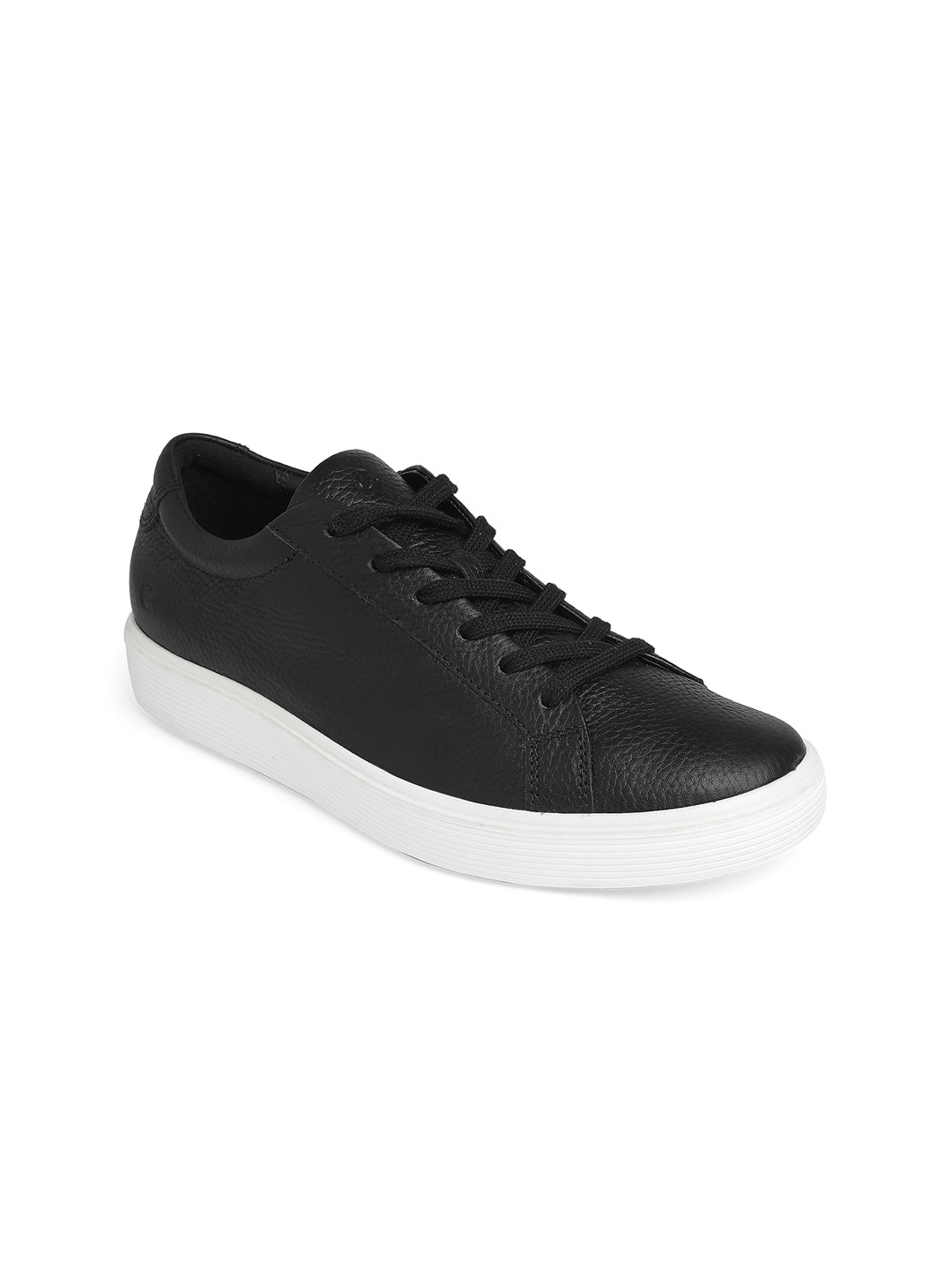 

ECCO Women Soft 60 Black Leather Extra Wide Sneakers