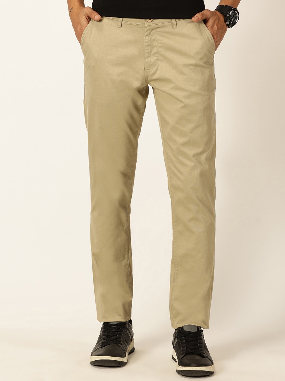 

Provogue Men Smart Cotton Chinos Trousers, Khaki