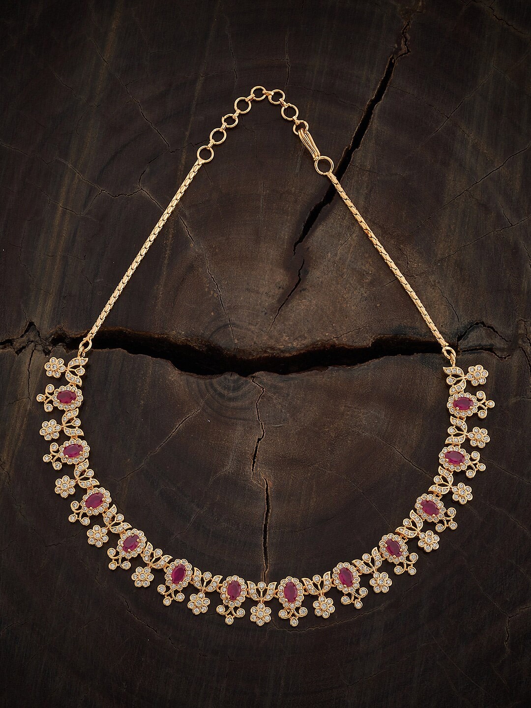 

Kushal's Fashion Jewellery Gold-Plated Zircon Necklace