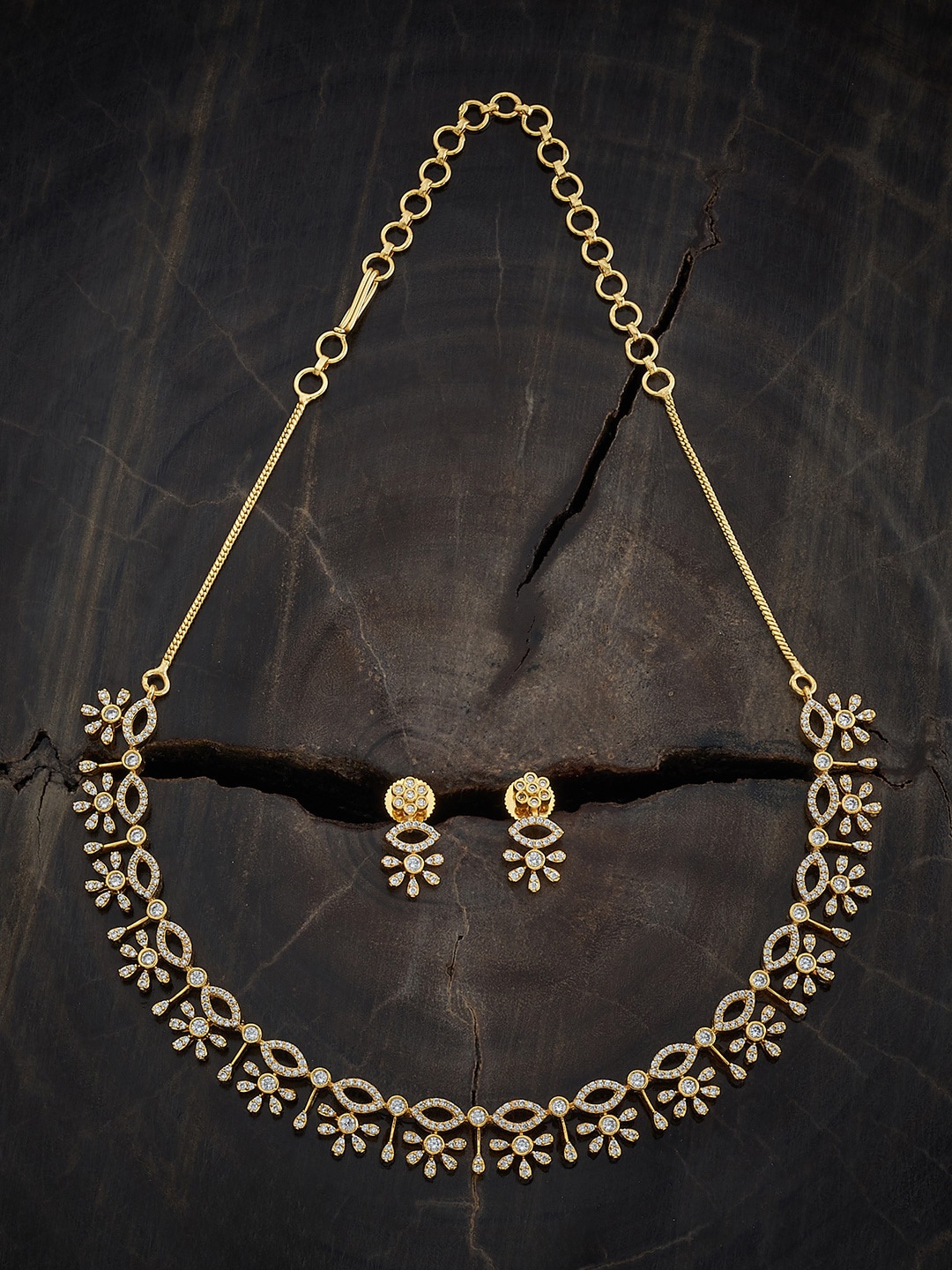 

Kushal's Fashion Jewellery Gold-Plated CZ Studded Jewellery Set