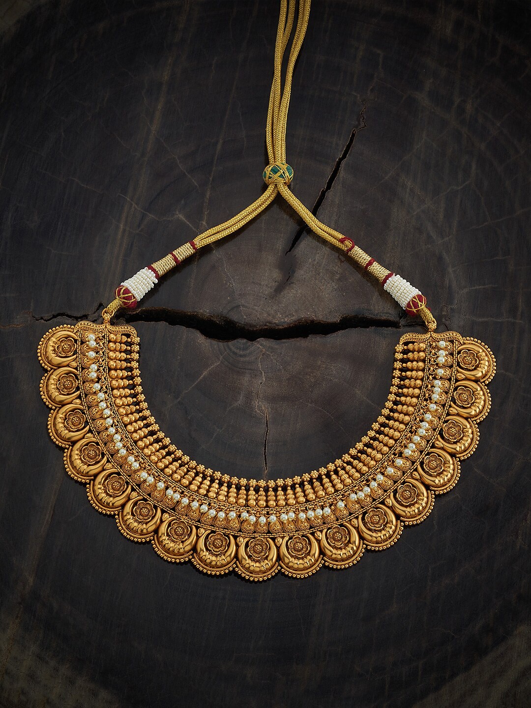 

Kushal's Fashion Jewellery Gold-Plated Artificial Beads Beaded Antique Necklace