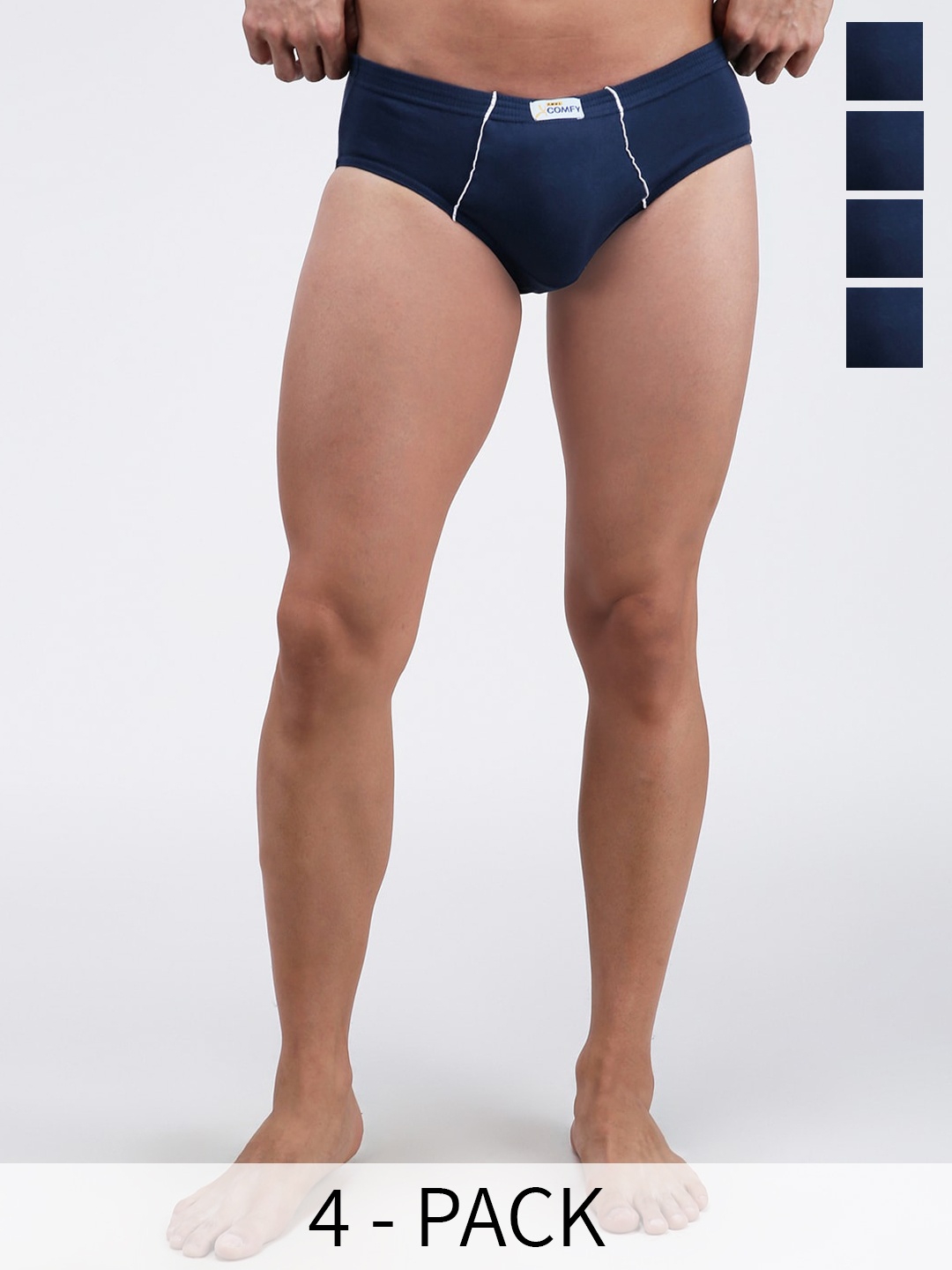 

AMUL COMFY Pack Of 4 Pure Cotton Basic Briefs AC-CBRIIE-AF-3XL-4PC, Navy blue