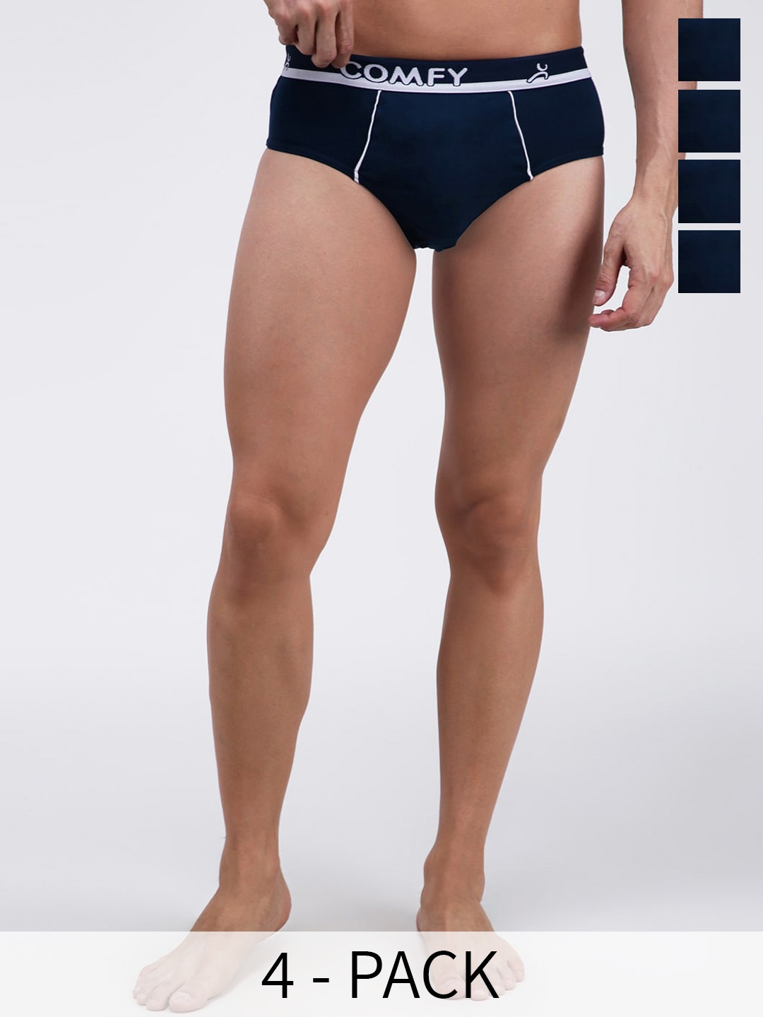 

AMUL COMFY Pack Of 4 Pure Cotton Ultra- Soft Basic Briefs AC-CBRIOE-AF-3XL-4PC, Navy blue