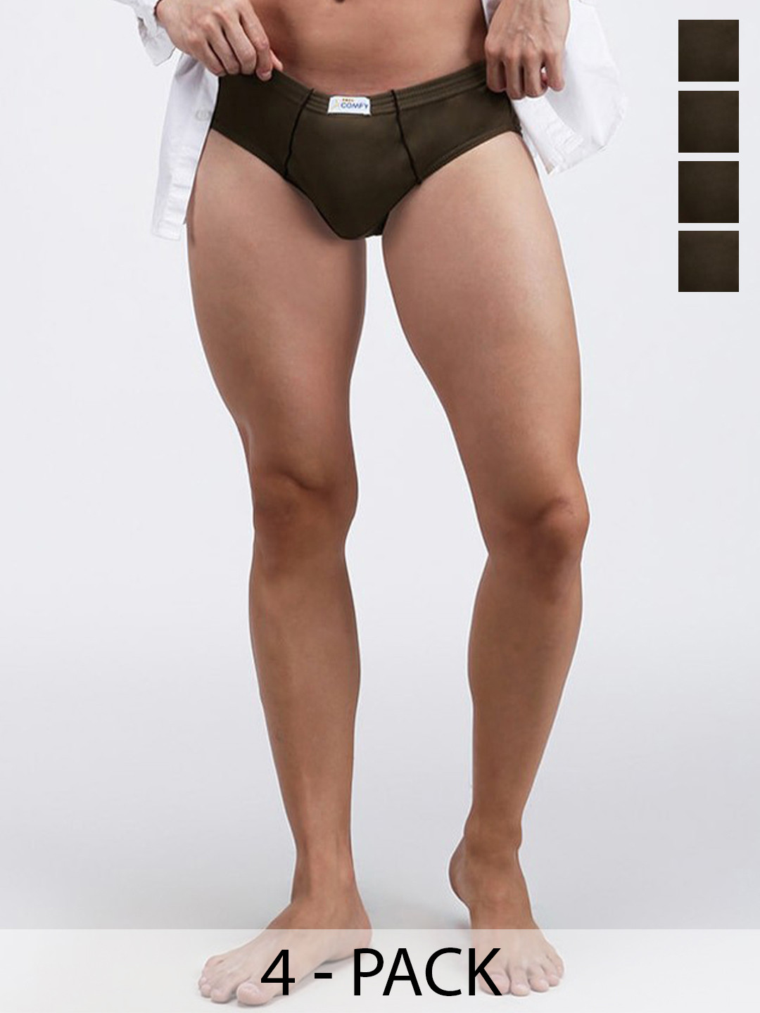 

AMUL COMFY Pack Of 4 Pure Cotton Ultra- Soft Basic Briefs AC-CBRIIE-SG-3XL-4PC, Brown