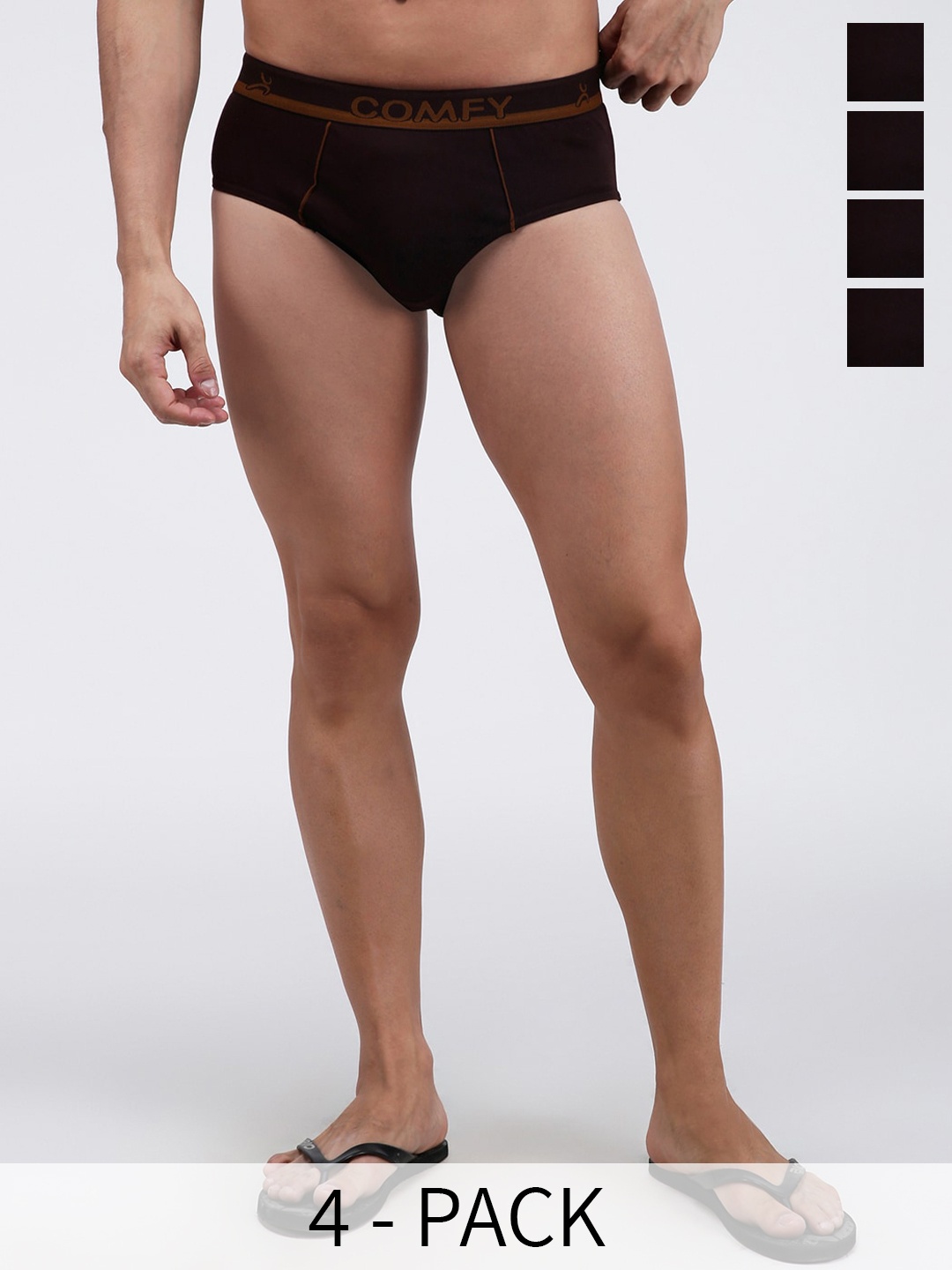

AMUL COMFY Pack Of 4 Pure Cotton Basic Briefs AC-CBRIOE-CB-3XL-4PC, Coffee brown