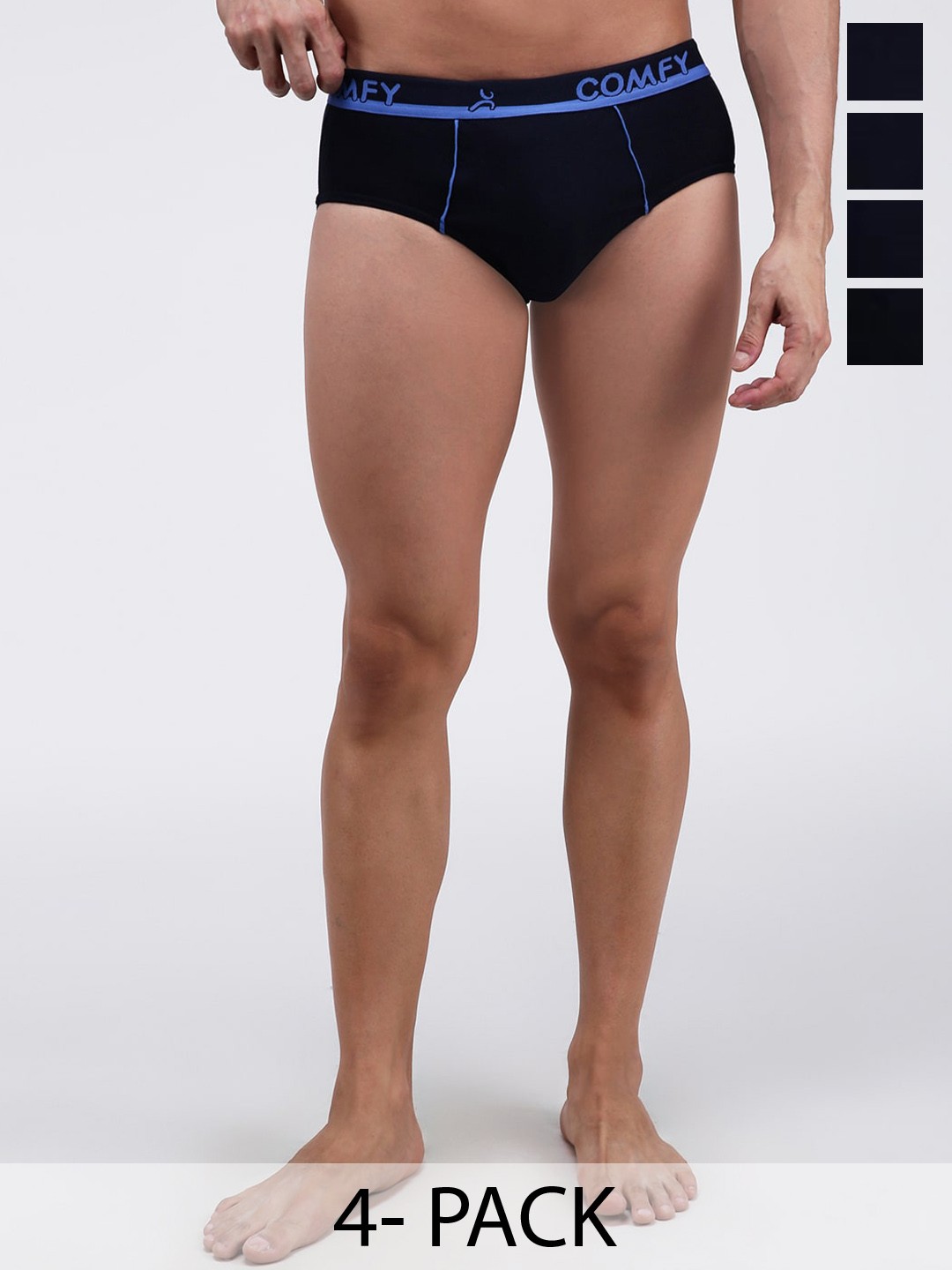 

AMUL COMFY Pack Of 4 Pure Cotton Basic Briefs AC-CBRIOE-NVY-XL-4PC, Navy blue