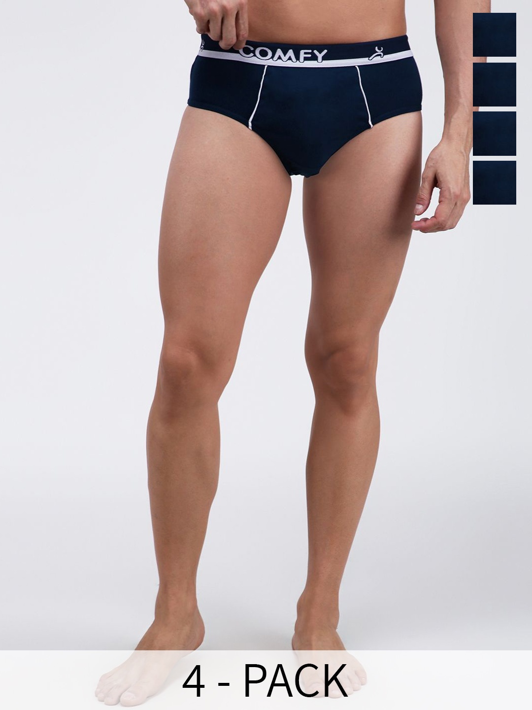 

AMUL COMFY Pack Of 4 Ultra Soft Pure Cotton Briefs AC-CBRIOE-AF-XS-4PC, Navy blue