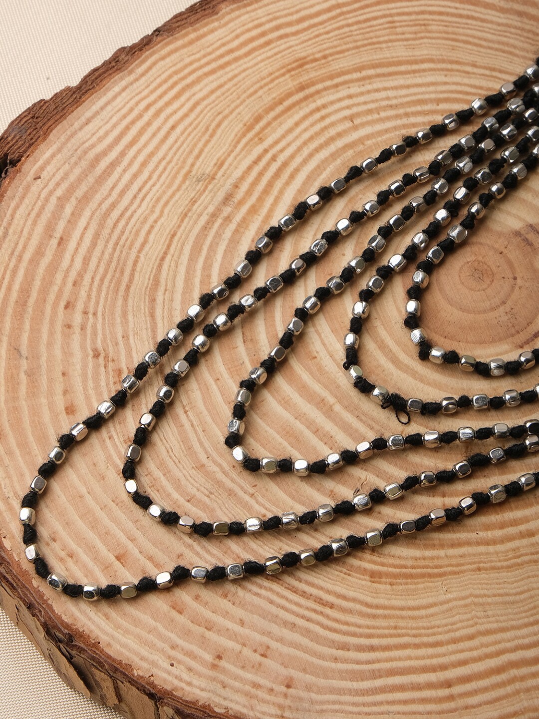 

XPNSV Brass Artificial Beads Beaded Necklace, Black