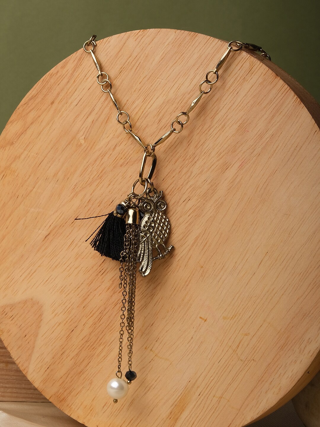 

XPNSV Gold-Plated Owl Charm Necklace