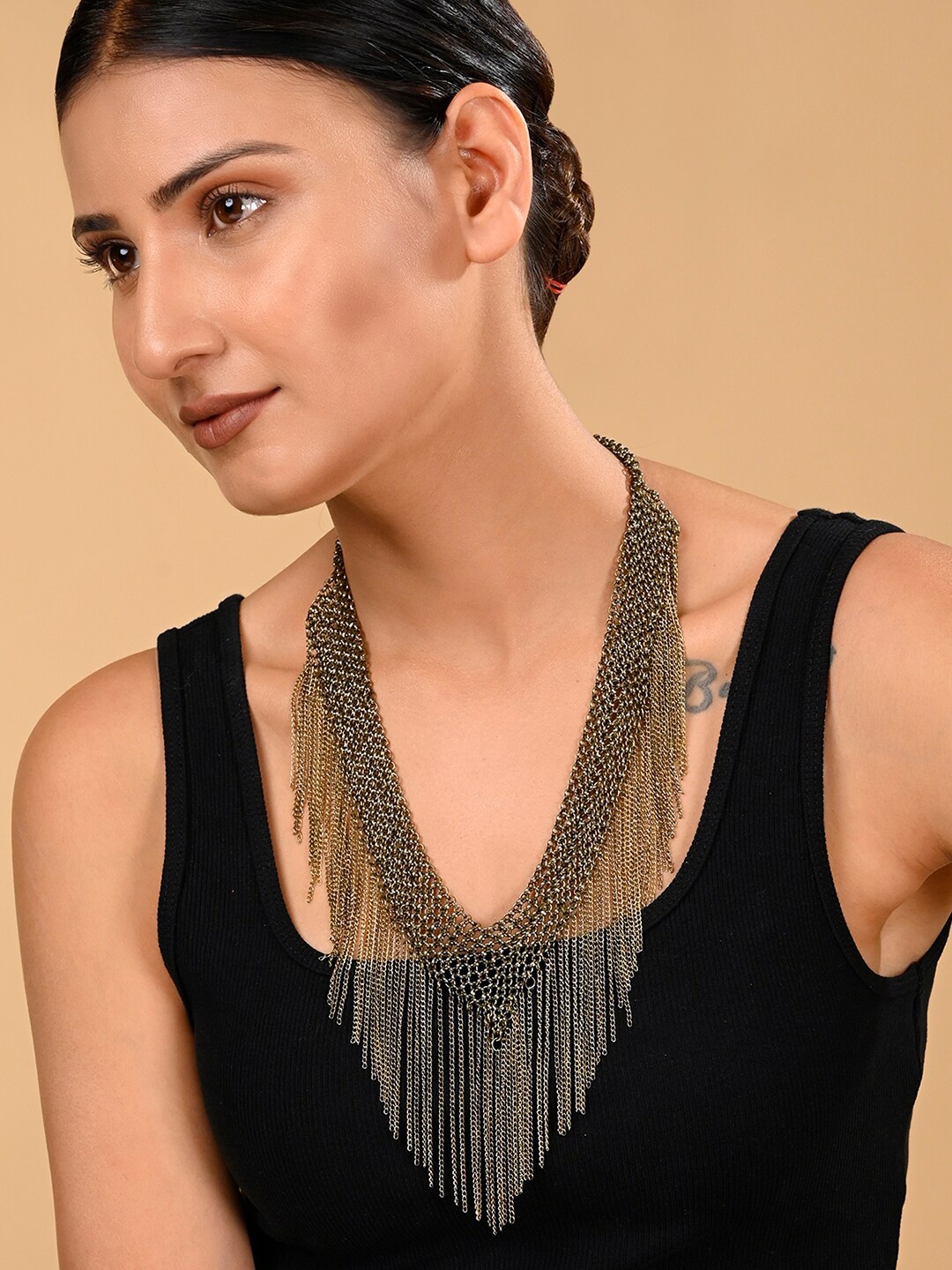 

XPNSV Gold-Plated Multi String Necklace