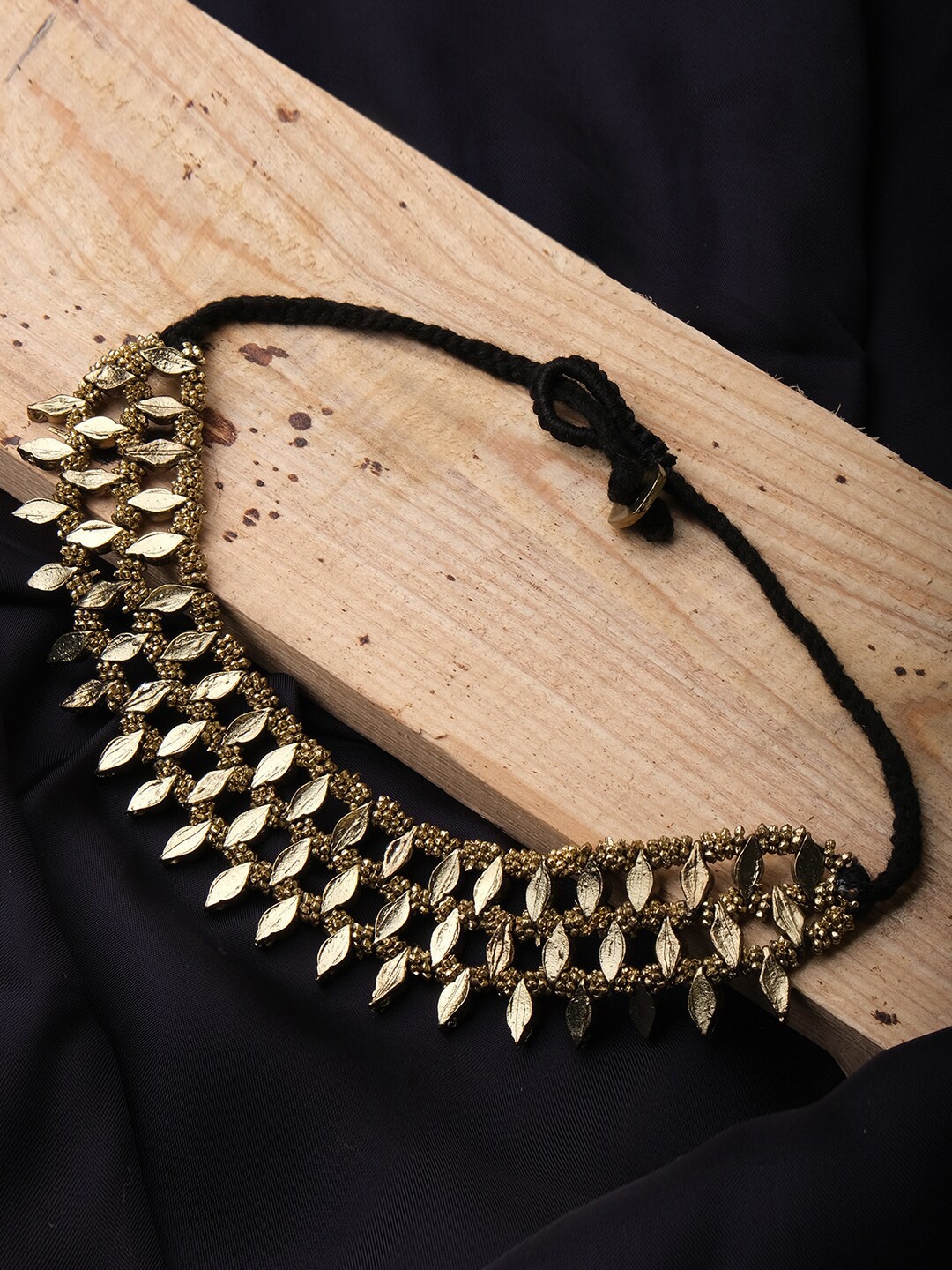 

XPNSV Gold-Plated Beaded Statement Necklace