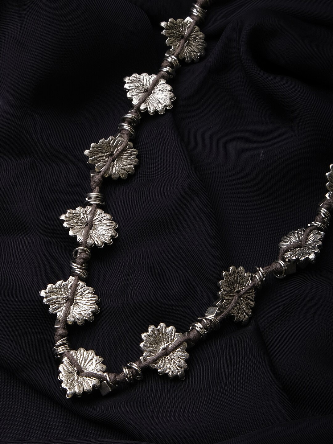 

XPNSV Brass Oxidised Necklace, Silver